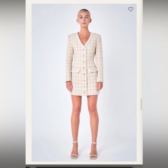 Anthropologie Endless Rose Tweed Plaid Dress NWT - Picture 1 of 3
